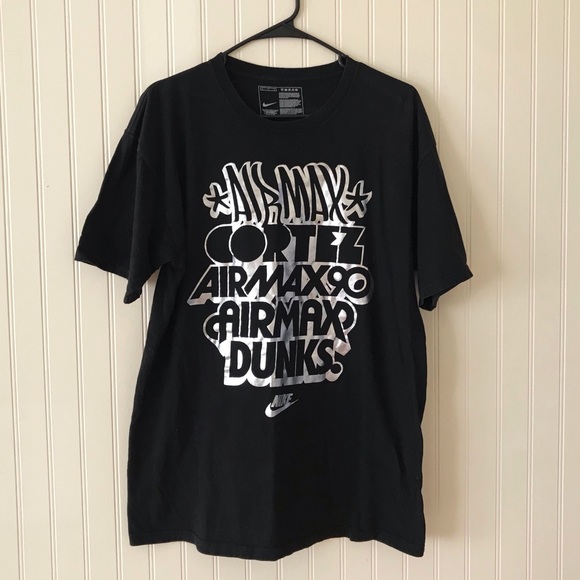 Nike Other - Nike Black Airmax Cortez Airmax 90 Logo Shirt